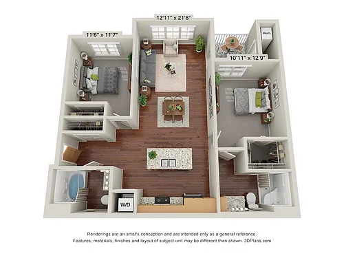 Floor plan Two Bedroom - B