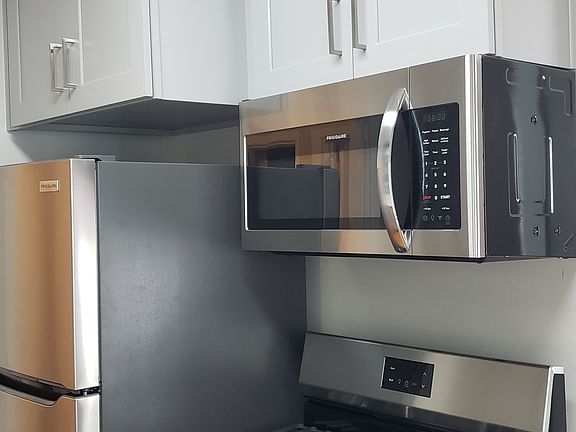 kitchen stove and microwave