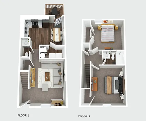 Floor plan 2BR - 1.5BTH Townhome Renovated