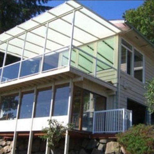 Decking facing Lake WA - first level is the studio and second level is off the Living Room