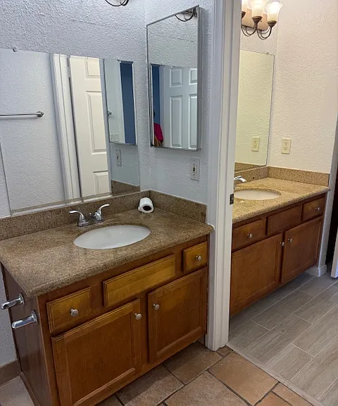 Bathroom with jack and jill doors