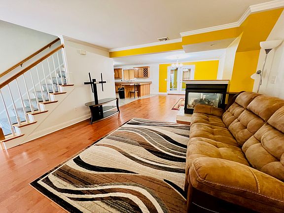 Open floor comfortable living room, dinning area and large kitchen.