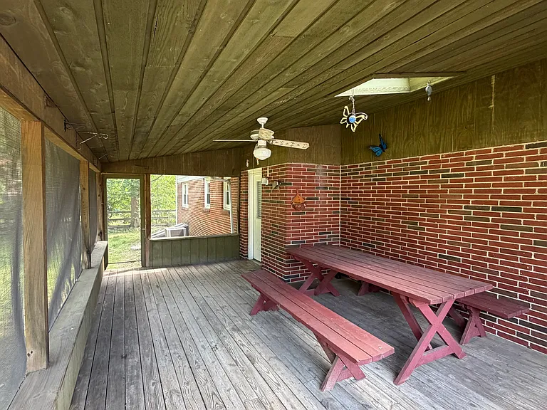 Fully covered Back Porch with seating