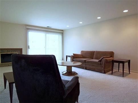 View to double door patio slider opening onto the expansive 17' balcony.