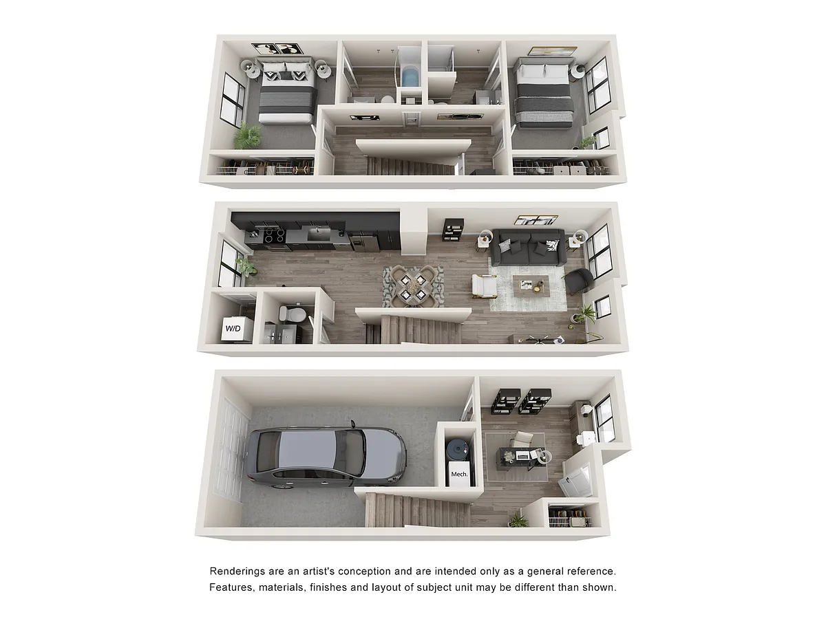 Floor plan 2bdx2.5 bath