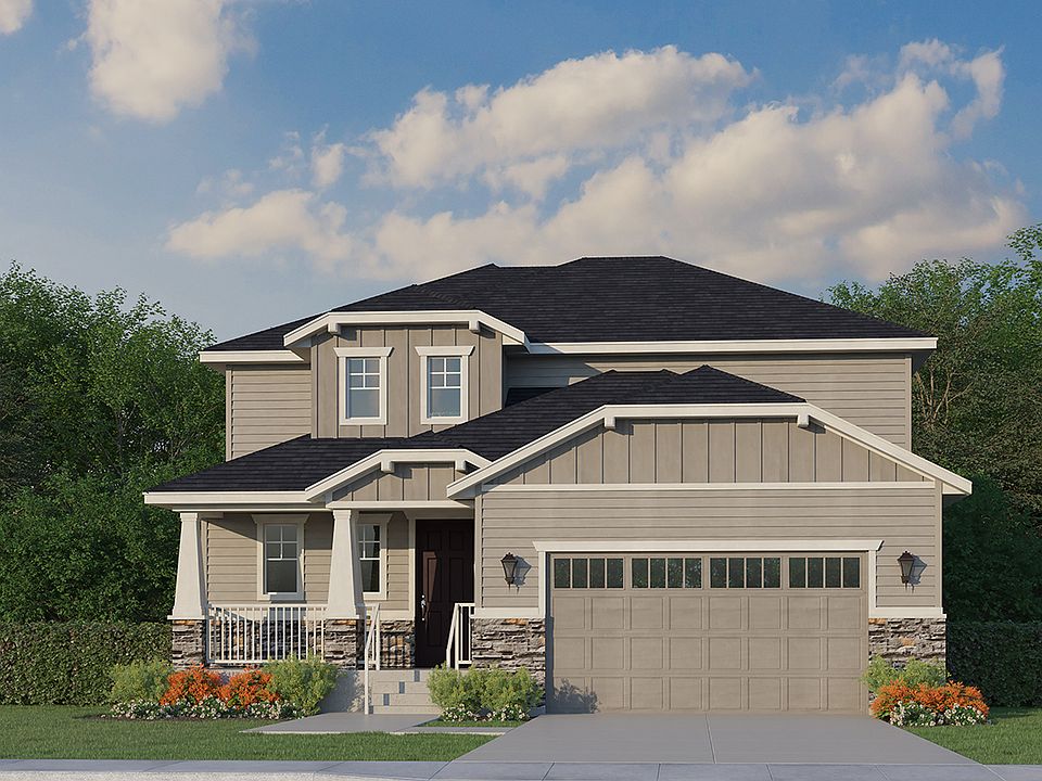 Plan V432 Elevation B with Stone Rendering