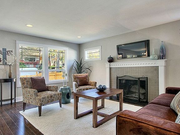 Hardwood floors, wood burning fireplace