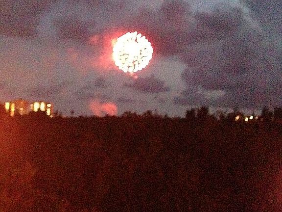 View fireworks from deck.