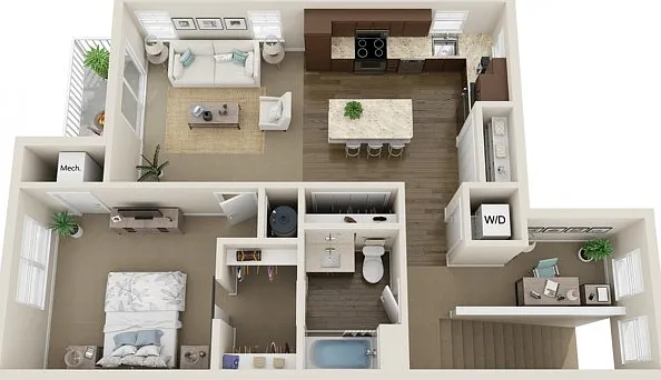 Floor Plan A2 | High Bluff Townhomes | Apartments in Grafton, WI Floor Plan A2 | High Bluff Townhomes | Apartments in Grafton, WI