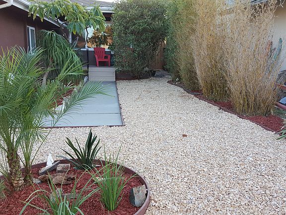 Hard scaped front yard