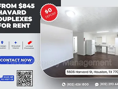 Harvard Duplexes Apartment Rentals - Houston, TX | Zillow