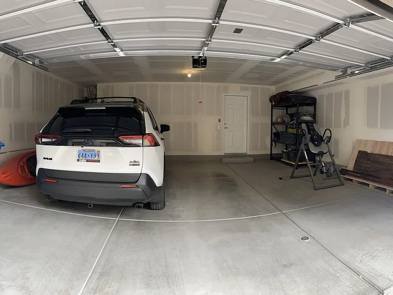 Oversized two car garage.