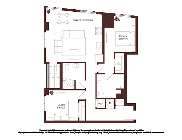 Floor plan 2 Bed - 2 Bath | b03