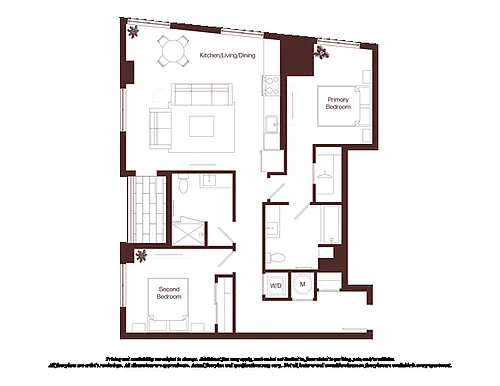 Floor plan 2 Bed - 2 Bath | b03