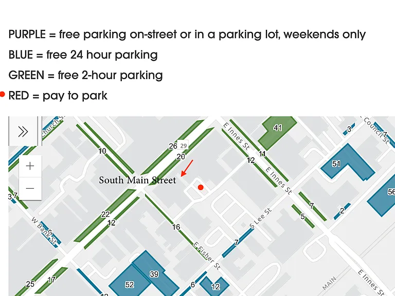 Pay & Free parking areas.