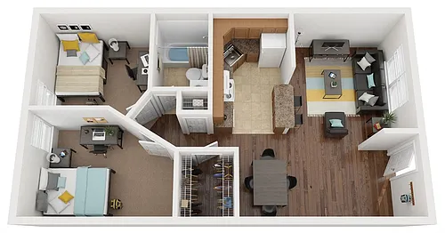 Floor plan 2 Bedroom 1 Bath