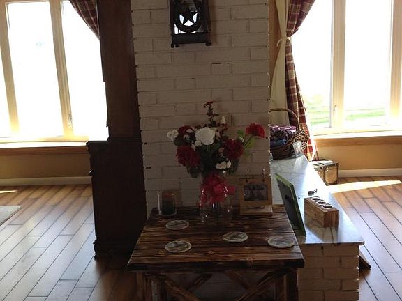 Wood Fireplace in den