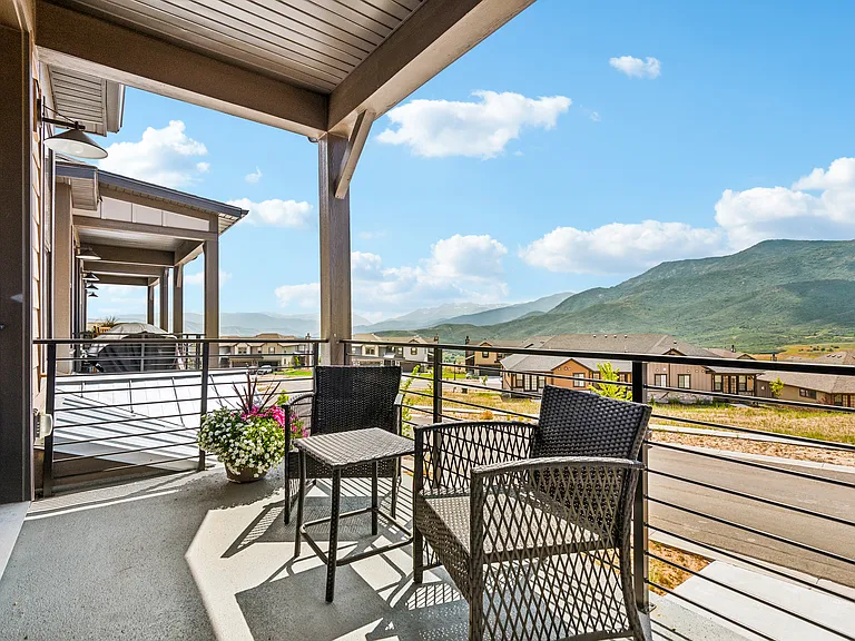 upstairs balcony seating area
