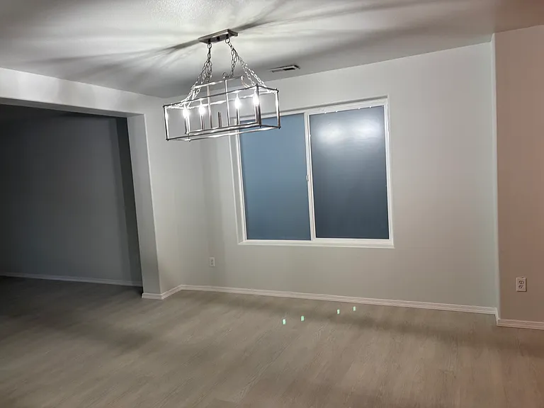 Dining Room with new Designers Chandelier