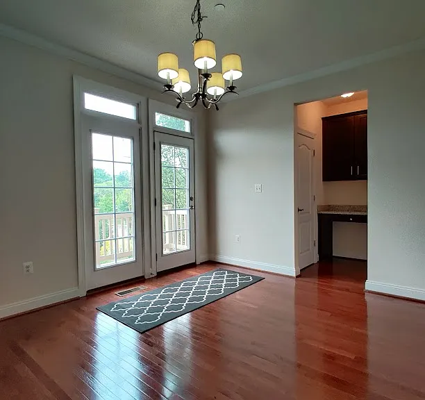 Dining area, with a oak cabinet granite planning desk plus a walk-in pantry, opens to a balcony on 2nd floor