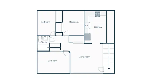 Floor plan 3 Bedroom 1 Bathroom