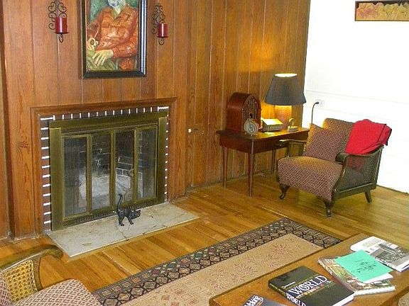 Original living room with fireplace
