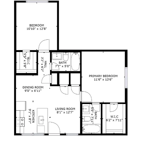 Floor plan 2bed/2bath