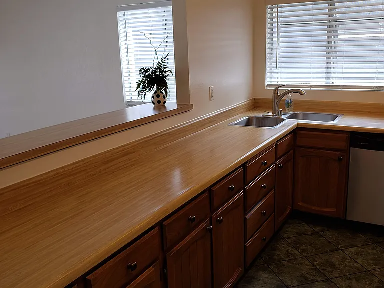 Kitchen cabinet storage.