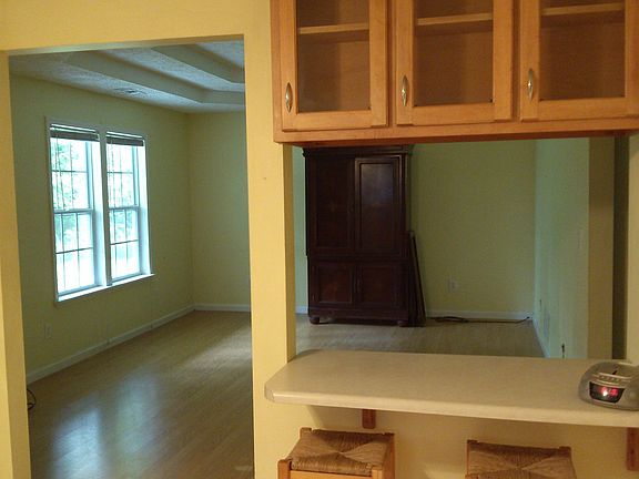 view into living room from kit