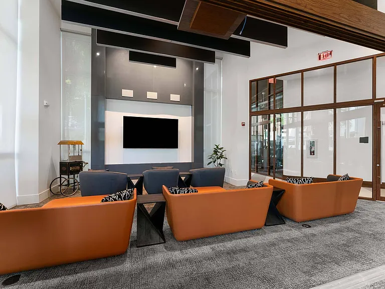 Sink into comfortable seating and enjoy an immersive viewing experience with rich surround sound