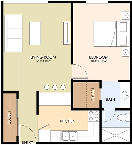 Floor plan One Bedroom Second Floor