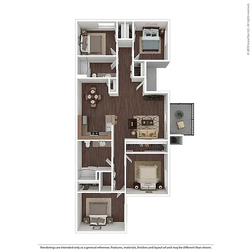 Floor plan Four Bedroom Two Bath