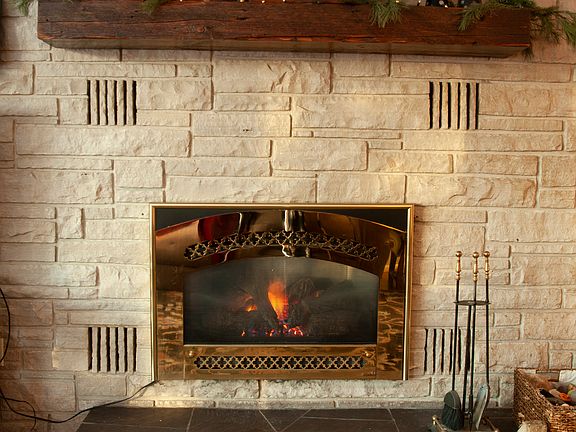Rustic Gas Fireplace