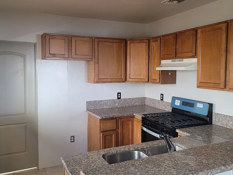 Kitchen with new stove
