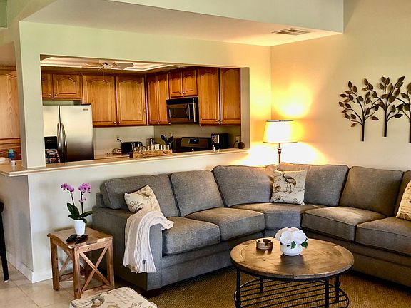 living room and updated kitchen