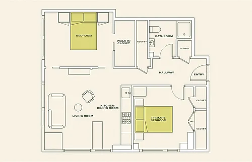 Floor plan Two Bedroom (B2)