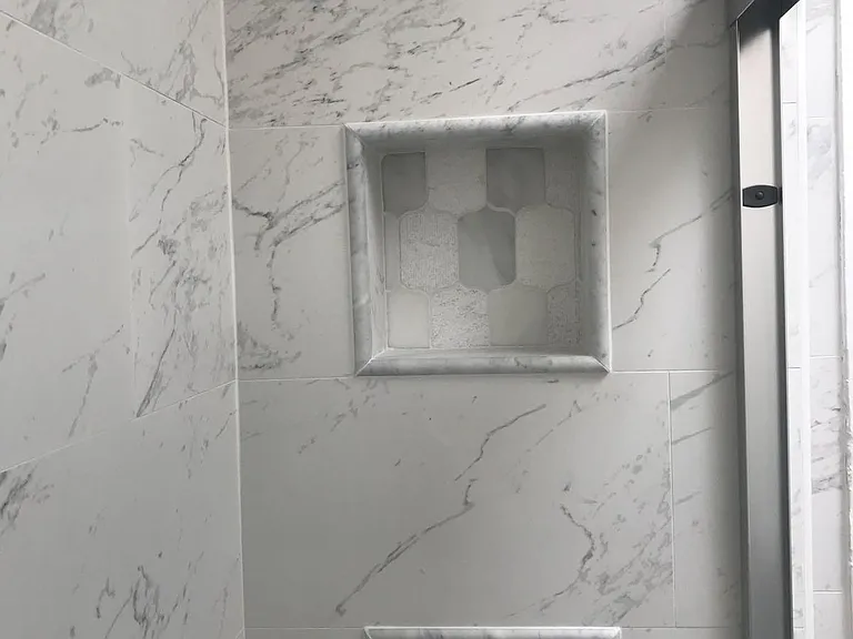 carrara tile shower