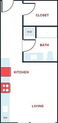 Studio, 1 Bath - Apt H Studio, 1 Bath - Apt H