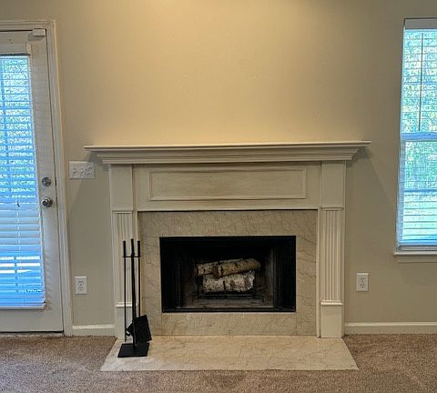 Wood burning fireplace