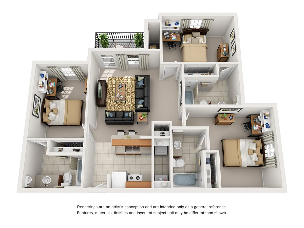 Floor plan 3 Bedroom 3 Bathroom