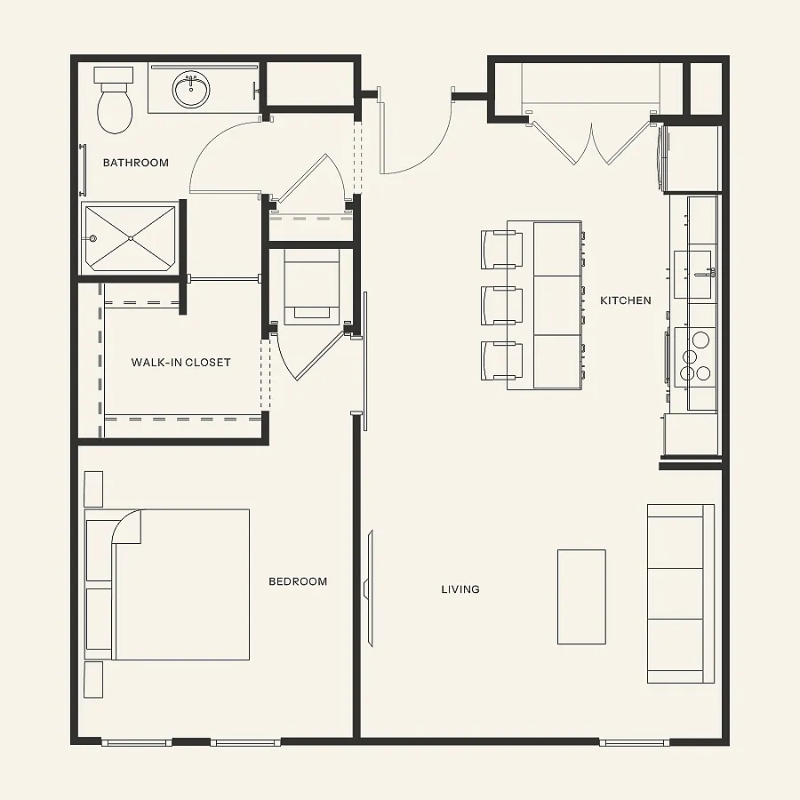 Floor plan A3-One Bedroom
