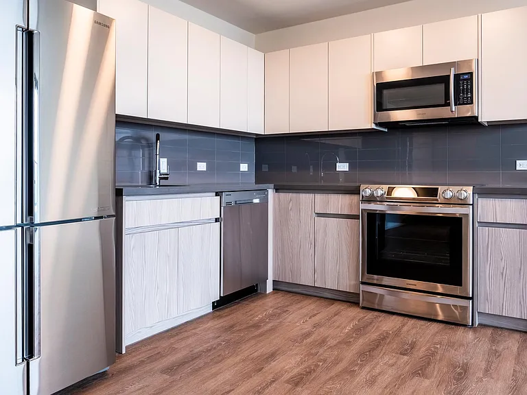 Brand new appliances with lots of cabinet space.