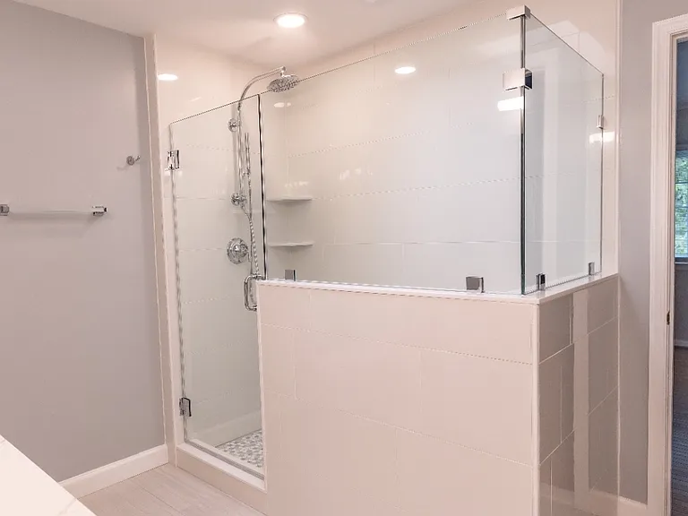 Primary bathroom with skylit