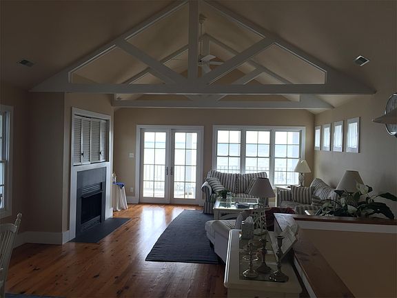 View from the kitchen towards the living area and the Neuse