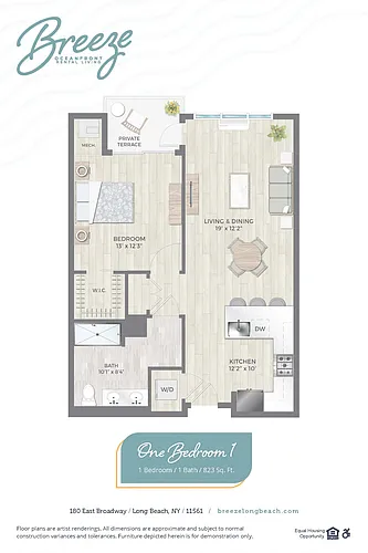 Floor plan A1 - One Bedroom