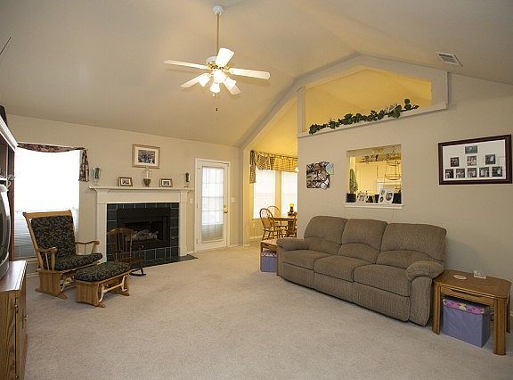 Grand living room with fireplace