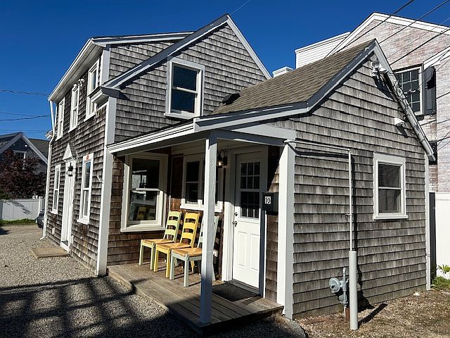 There are new blinds on the windows.
Parking in front of the house on the stones. (From the far gutter to the pillar on the porch)