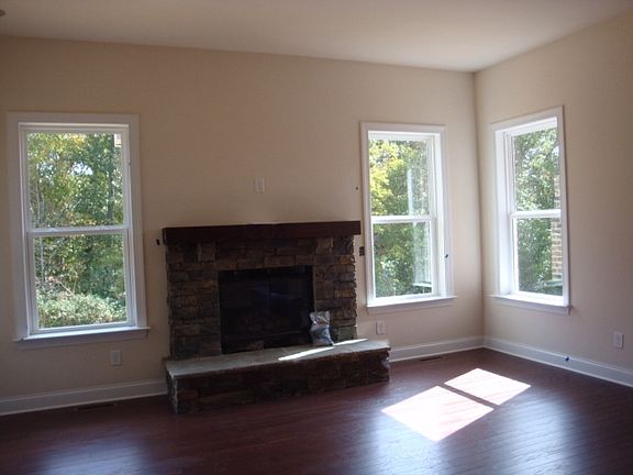 Family Room with stone fireplace