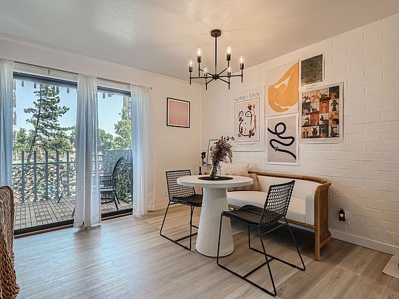 Dining area with patio access
