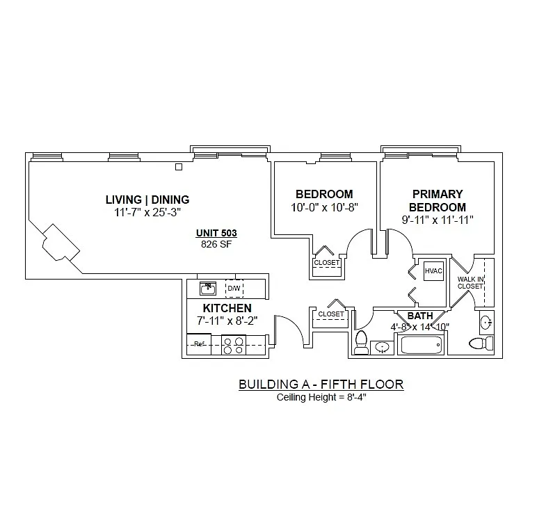 Floor plan 2Bed-2bath A